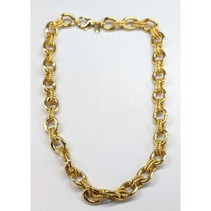 Milor Stainless Steel Gold Plated Double Rope Link Rolo 18" Long Necklace